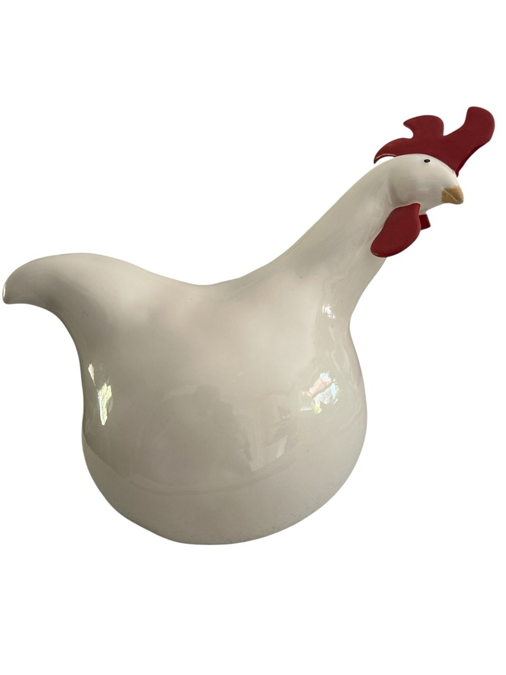 Catherine Hunter Longchamp France Deluxe Les Poules Large White Hen Pottery